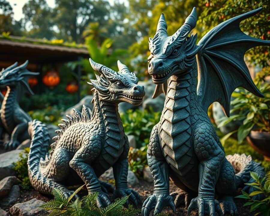 concrete dragon garden ornaments