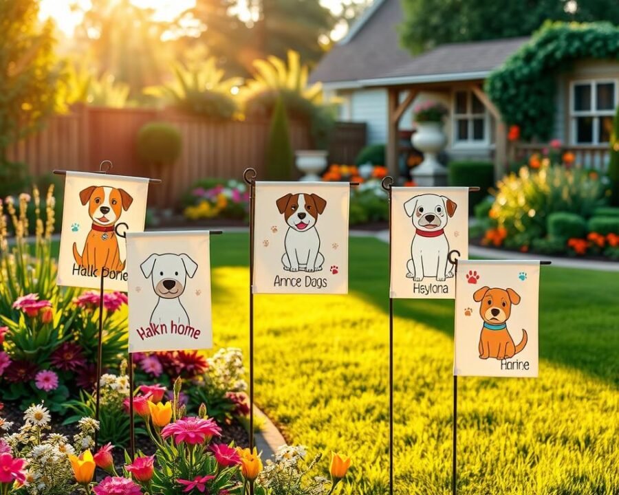 custom dog garden flags