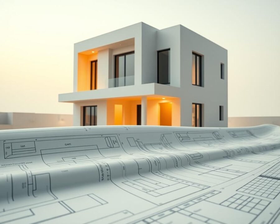 A detailed architectural blueprint for a meticulously designed 19ft plot house, capturing the essence of modern zoning laws and building regulations. The structure stands tall, its clean lines and sleek facade exuding a sense of efficiency and compliance. Precise technical drawings outline the building's dimensions, material specifications, and construction details, showcasing the intricacies of the permitting process. Soft, neutral lighting illuminates the scene, highlighting the crisp, professional presentation of the plans. The image conveys a sense of order, legality, and the careful consideration required to construct a dwelling within the confines of local regulations.