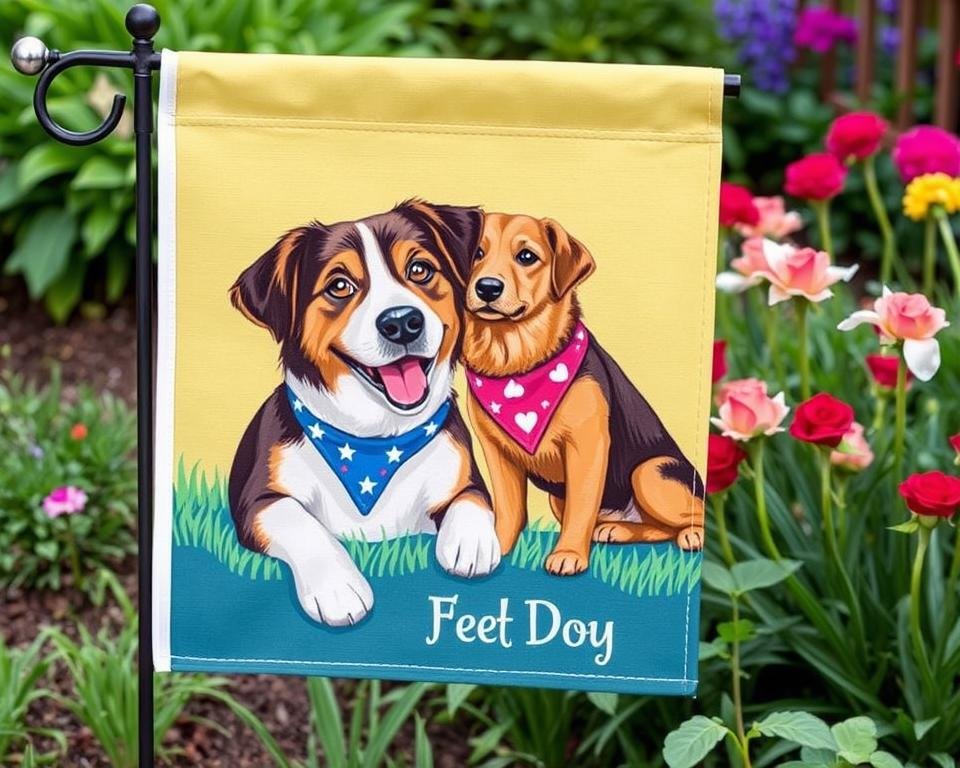 Create a custom photo dog garden flag with your pet's favorite memory