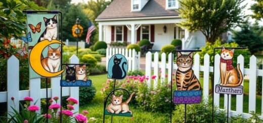 cat garden flags