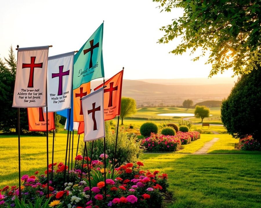 christian garden flags