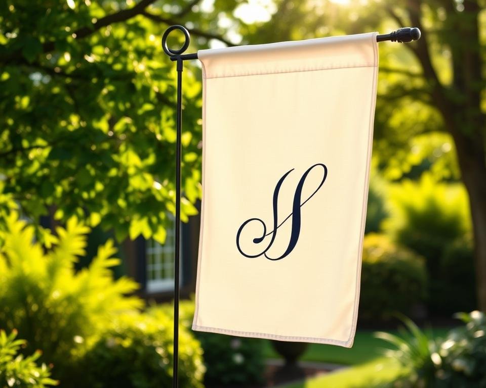 monogram garden flags