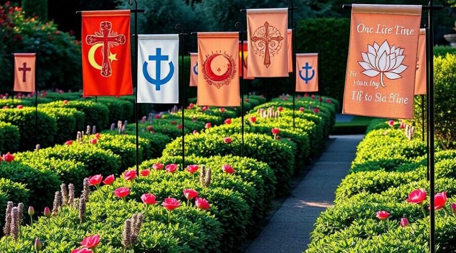 religious garden flags