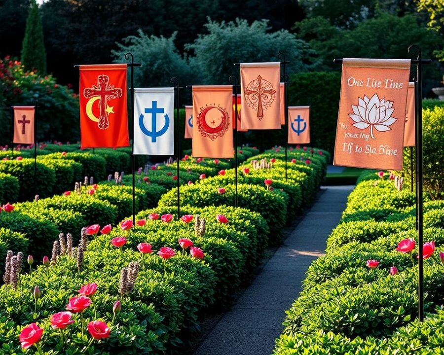 religious garden flags