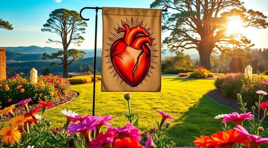 sacred heart garden flag