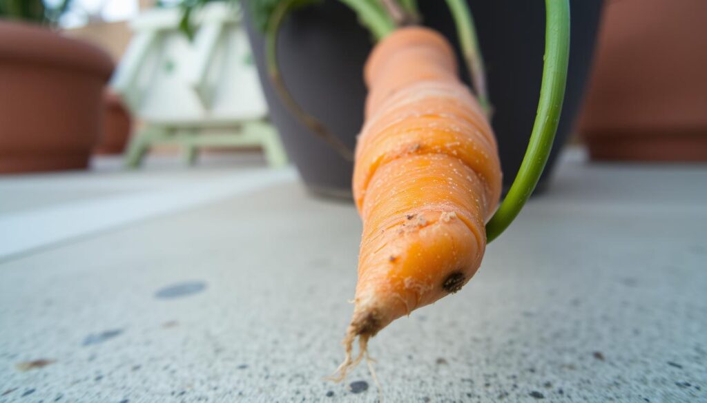 A close-up photograph of a short, stout carrot variety with vivid orange hues and a rounded shape, shot from a low angle with natural, soft lighting to highlight its vibrant colors and textured surface. The carrot is the main subject, filling the frame, with a clean, uncluttered background that allows the vegetable to take center stage. The lens captures the carrot's distinctive features, such as its thick, stubby shape and tapered tip, conveying a sense of solidity and substance that would suit a container garden setting. A close-up photograph of a short, stout carrot variety with vivid orange hues and a rounded shape, shot from a low angle with natural, soft lighting to highlight its vibrant colors and textured surface. The carrot is the main subject, filling the frame, with a clean, uncluttered background that allows the vegetable to take center stage. The lens captures the carrot's distinctive features, such as its thick, stubby shape and tapered tip, conveying a sense of solidity and substance that would suit a container garden setting.