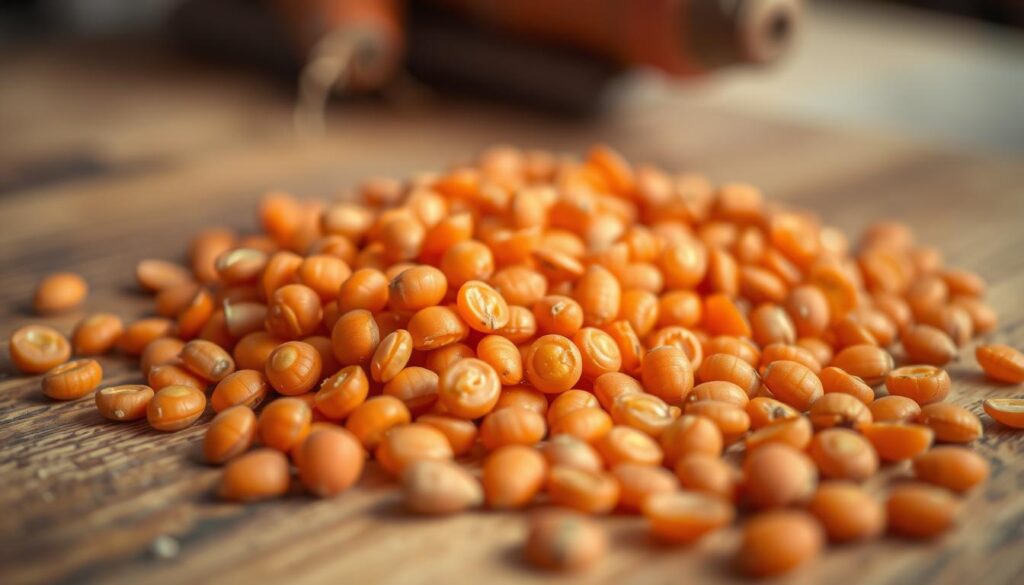 A close-up photograph of freshly harvested carrot seeds, neatly arranged on a wooden surface. The seeds are a vibrant orange-red hue, their surface textured with distinct ridges and patterns. The lighting is soft and natural, creating a warm, earthy tone that complements the organic subject matter. The background is slightly blurred, allowing the seeds to be the central focus of the image. The overall composition is symmetrical and balanced, inviting the viewer to examine the intricate details of these tiny, yet essential, building blocks of the carrot plant. A close-up photograph of freshly harvested carrot seeds, neatly arranged on a wooden surface. The seeds are a vibrant orange-red hue, their surface textured with distinct ridges and patterns. The lighting is soft and natural, creating a warm, earthy tone that complements the organic subject matter. The background is slightly blurred, allowing the seeds to be the central focus of the image. The overall composition is symmetrical and balanced, inviting the viewer to examine the intricate details of these tiny, yet essential, building blocks of the carrot plant.