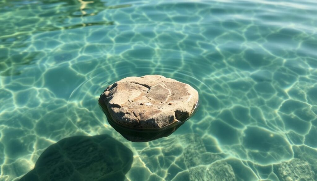 A serene stone submerged in crystal-clear water, with soft sunlight gently filtering through the surface. The water's surface is calm and reflective, creating a mesmerizing interplay between the stone and its mirrored image. The stone's weathered texture and natural hues are accentuated by the water's clarity, inviting the viewer to closely examine its unique patterns and formations. The overall scene emanates a sense of tranquility and zen-like simplicity, perfectly capturing the essence of effortless sharpening as described in the article's section title. A serene stone submerged in crystal-clear water, with soft sunlight gently filtering through the surface. The water's surface is calm and reflective, creating a mesmerizing interplay between the stone and its mirrored image. The stone's weathered texture and natural hues are accentuated by the water's clarity, inviting the viewer to closely examine its unique patterns and formations. The overall scene emanates a sense of tranquility and zen-like simplicity, perfectly capturing the essence of effortless sharpening as described in the article's section title.