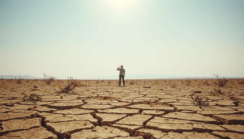 A scorching sun beats down on a desolate, barren landscape. Cracked earth and withered vegetation stretch out in the foreground, conveying a sense of parched, unforgiving conditions. In the middle ground, a solitary figure shields their eyes, struggling against the harsh glare and intense heat. The sky is a bleached, hazy blue, with no clouds to offer respite from the relentless sun's rays. The scene evokes a feeling of vulnerability and the potential dangers of excessive sun exposure, underscoring the risks and drawbacks that must be carefully considered when investing in a solar-powered greenhouse. A scorching sun beats down on a desolate, barren landscape. Cracked earth and withered vegetation stretch out in the foreground, conveying a sense of parched, unforgiving conditions. In the middle ground, a solitary figure shields their eyes, struggling against the harsh glare and intense heat. The sky is a bleached, hazy blue, with no clouds to offer respite from the relentless sun's rays. The scene evokes a feeling of vulnerability and the potential dangers of excessive sun exposure, underscoring the risks and drawbacks that must be carefully considered when investing in a solar-powered greenhouse.