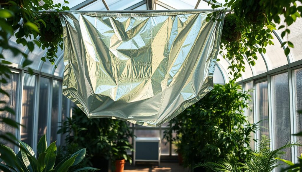 My Low-Tech Hack for a Brighter, Healthier Greenhouse Using Emergency Blankets.