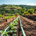 Step-by-Step Guide to Raised Bed Drip System for Hillside Garden with Stakes