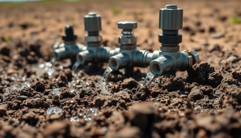 soil moisture near valves